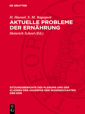 cover image of Aktuelle Probleme der Ernährung